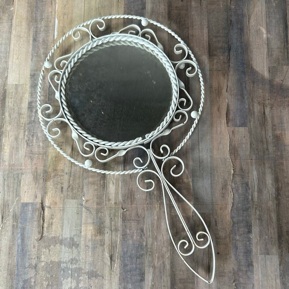 Victorian vintage vanity mirror wire white made in japan